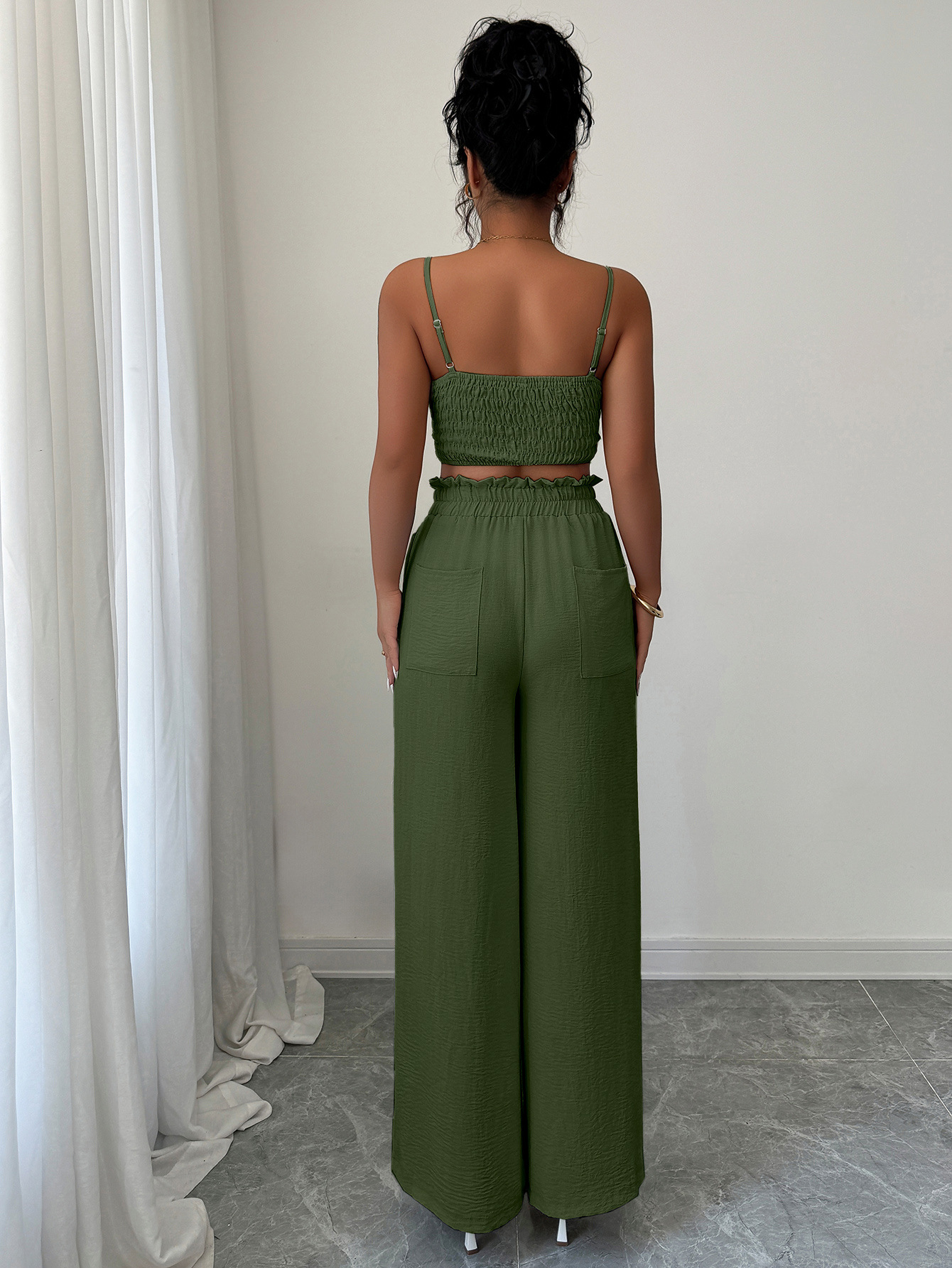 364g Weight Sleeveless Sleeve Length Polyester Fabric Type Pant Co-ord Set Sets Type 2 Pieces Set Quantity Casual, Daily Occasion Strap Neckline Slim, Loose Fit Type Solid Color Pattern Summer Season Women's Gender Casual, Sexy Style Casual Daily Women's Casual Sexy Solid Color Polyester Pant Co-ord Set Pants Sets 14
