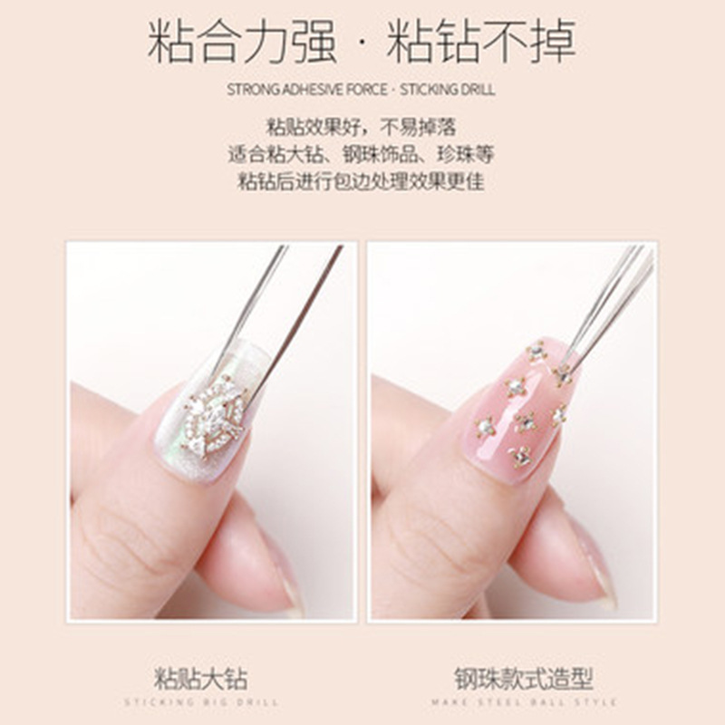 Kasi modelo desprendible transparente extensión de pegamento de gel transparente fototerapia pegamento calcomanías palo de diamante decoración herramientas de uñas