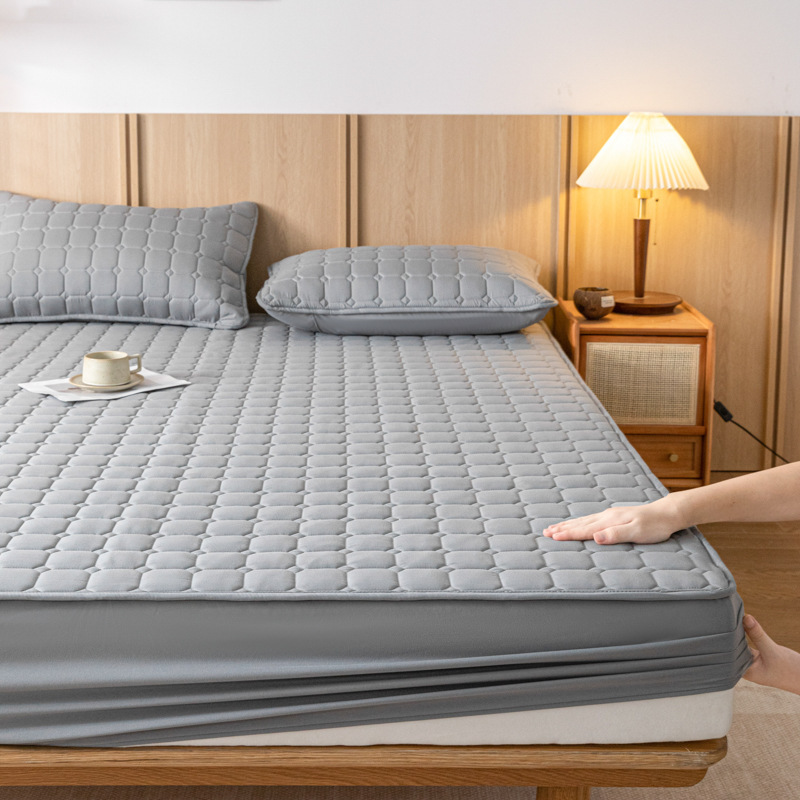 Class a Washed Cotton Fitted Sheet Quilted Pure Color Bedspread Single Piece Thickeneded Non-Slip Mattress Protector All-Inclusive Hot-Selling Item Class a Washed Cotton Fitted Sheet Quilted Pure Color Bedspread Single Piece Thickeneded Non-Slip Mattress Protector All-Inclusive Hot-Selling Item