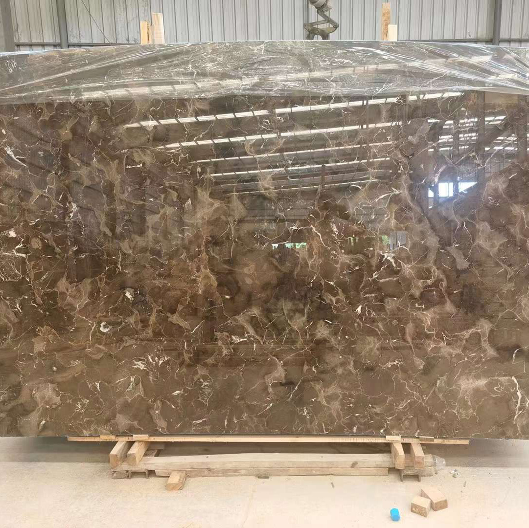 浅啡网石材 餐桌茶几咖啡色大理石梯步中国啡网