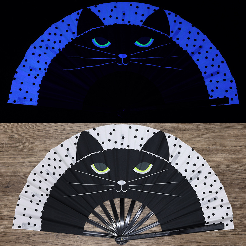 Abanico Plegable de Kung Fu para Danza Plástico y Tela Plegable para Festivales de Música image 58