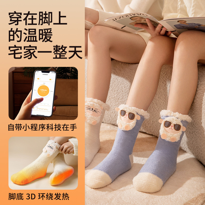 Winter warm feet body pro charging heating socks bed sleep office home warm leg treasure