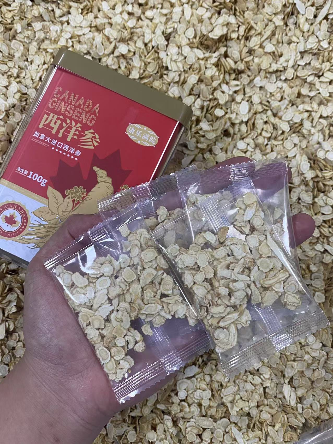 Canadian American Ginseng Root Slices 100g Soft Branch Cut Hua Qi Shen for Cooking and Tea specifications