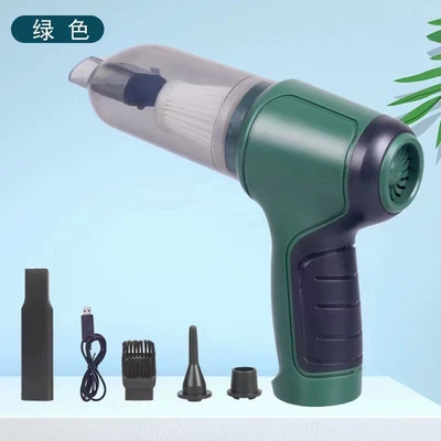 Car vacuum cleaner wireless mini handheld portable blowing and suction Integrated Household cleaning desktop car dust blower (Tozsoranlar) - green