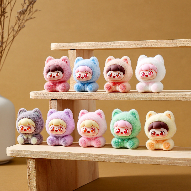 Cute Flocked Sitting Cat, Trendy Toy, Cute Doll, High-End Desktop Mini Ornament, Kindergarten Graduation Gift Cute Flocked Sitting Cat, Trendy Toy, Cute Doll, High-End Desktop Mini Ornament, Kindergarten Graduation Gift