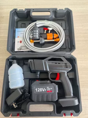 washer, Portable car washer - black-fifteen-cells-one-battery-one-plastic-box