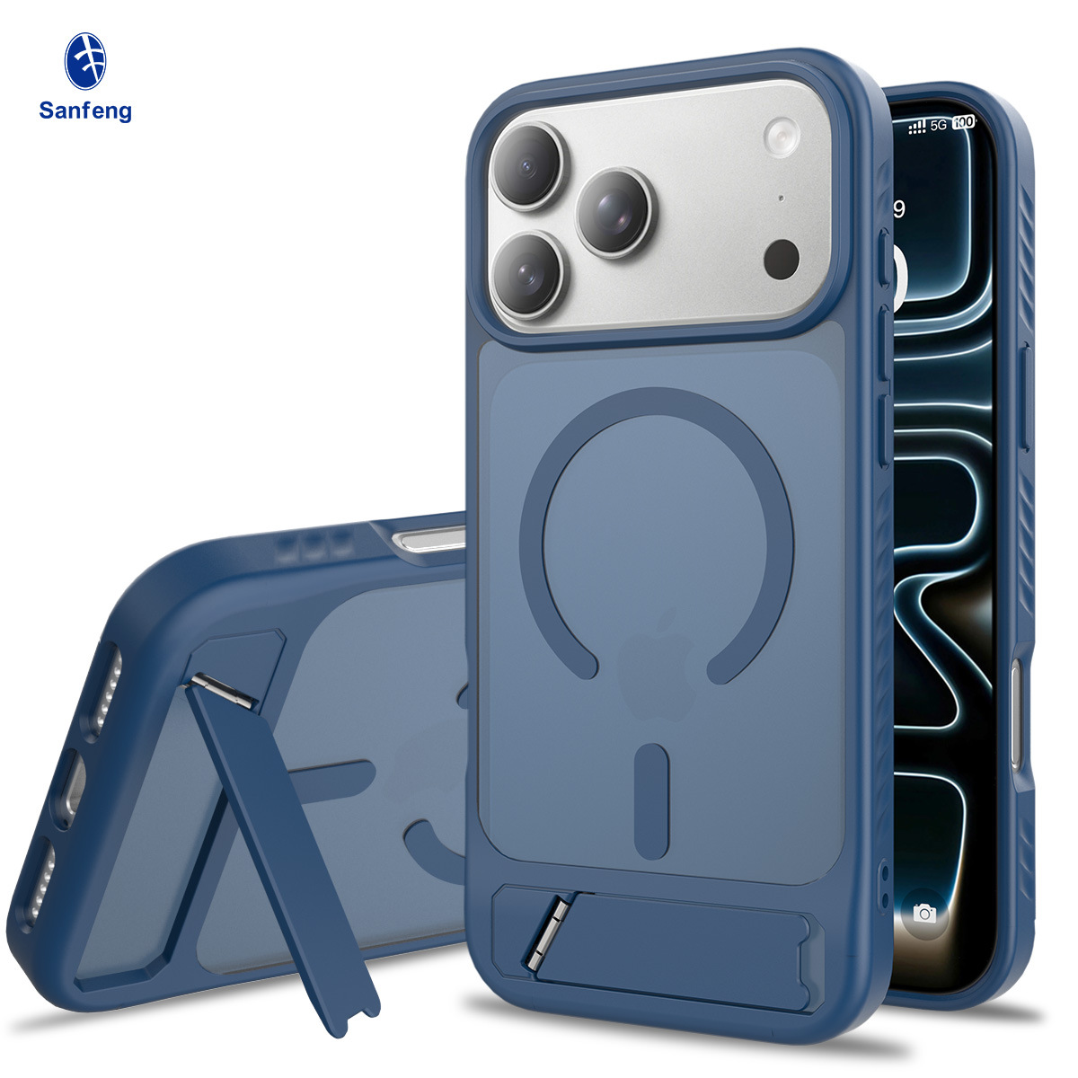 Nuevo Amazon Apple 18pm caso de teléfono celular resistente a la caída soporte incorporado 2 en 1 17 caso de protección de succión magnéticaomax image 9