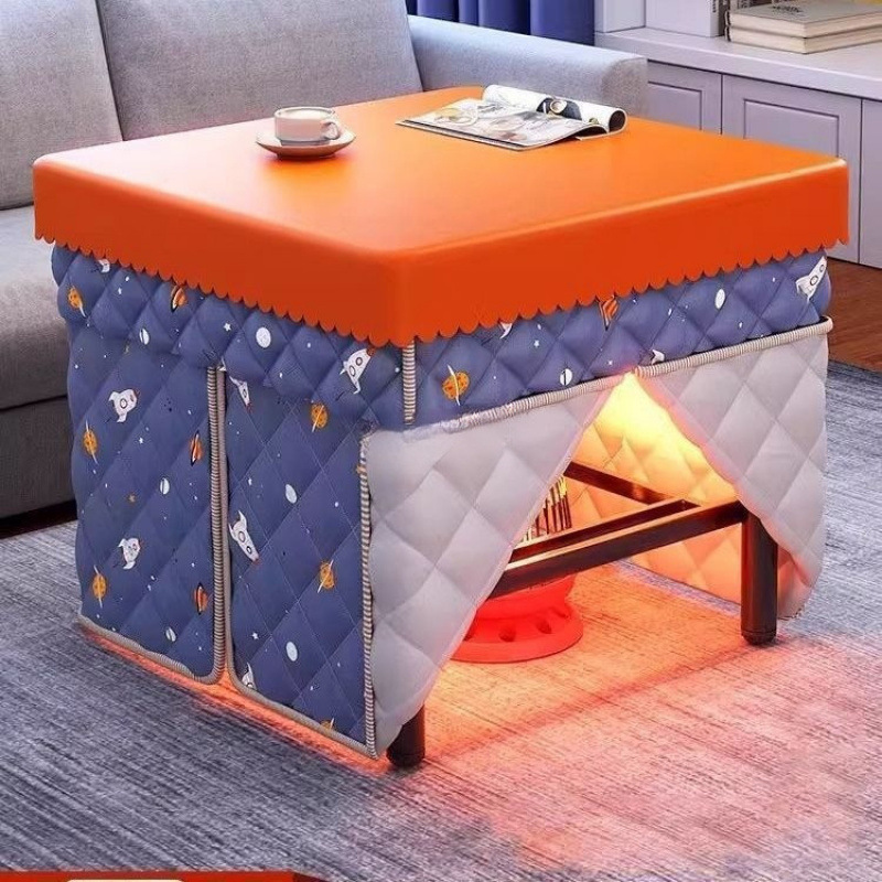 Folding Square Fire Table Full Set for Home Use, Simple Multifunctional Warming Table for Rental Housing, Heating Dining Table, Foot Warming Table