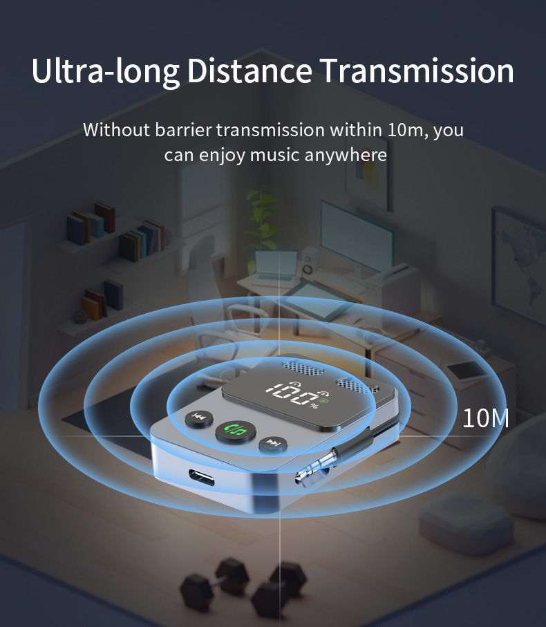 BR17 Bluetooth receiver transmitter with subwoofer one-to-two integrated storage cable audio two-in-one adapter