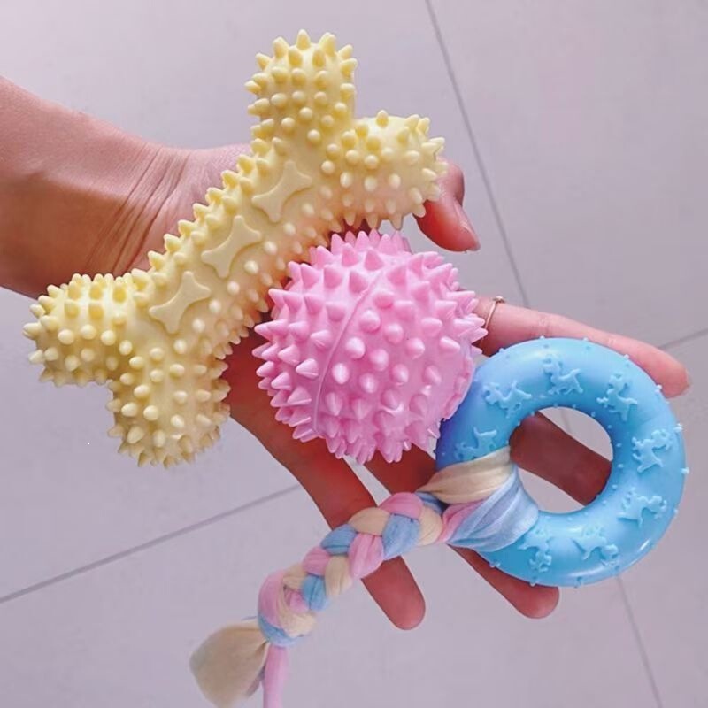Pet Dog Toys, Teething Supplies for Small and Medium-Sized Puppies, Teething Sticks, Chewable Rubber Ball Toys, Teddy Dog Toys Set Pet Dog Toys, Teething Supplies for Small and Medium-Sized Puppies, Teething Sticks, Chewable Rubber Ball Toys, Teddy Dog Toys Set