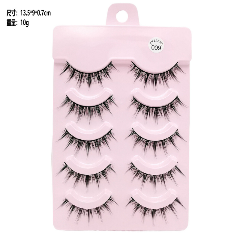 Daimengfei 009 cómic pequeño diablo pestañas postizas Barbie curling segmentado 5 pares de pestañas postizas suministro transfronterizo