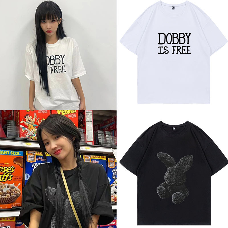 GIDLE Tian Xiaojuan quanzhaoyan half sleeve clothes same style cotton loose all-match round neck simple short sleeve t-shirt GIDLE Tian Xiaojuan quanzhaoyan half sleeve clothes same style cotton loose all-match round neck simple short sleeve t-shirt