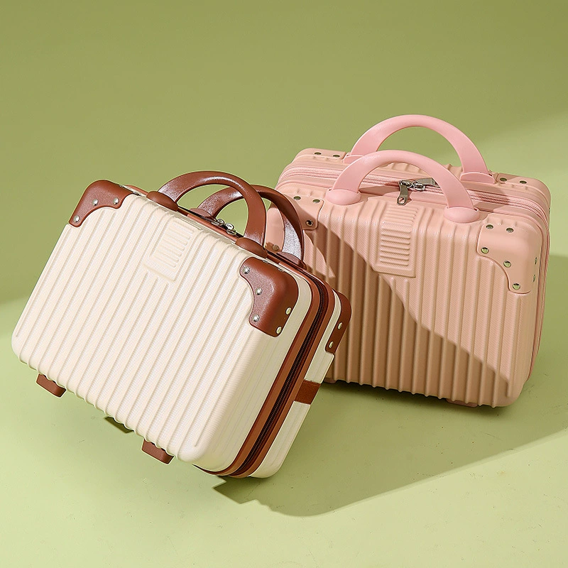 Mini Makeup Suitcase, 14-inch Portable Storage Box, Hard-shell Organizer with Password Lock