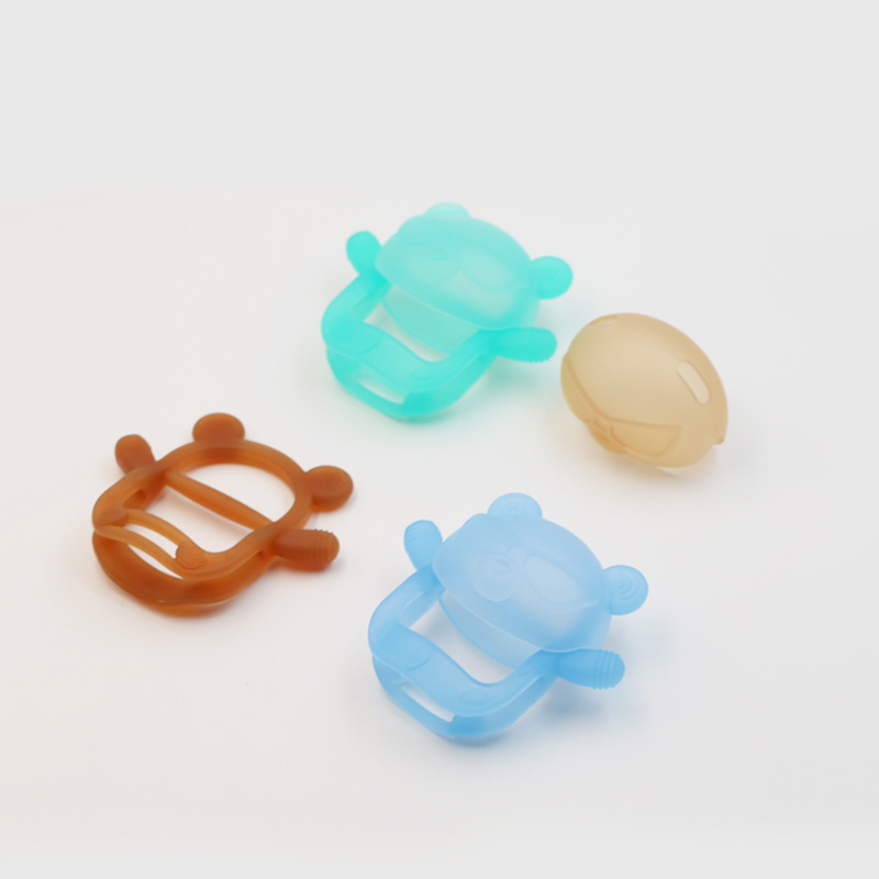 Nuevo juguete mordedor para bebés con forma de oso, apto para alimentos, se puede ebullicionar, antihambriento, mordedor de silicona.