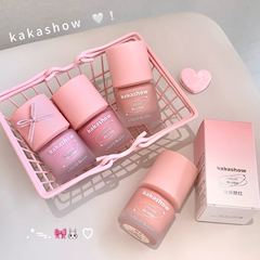 Kakashow冷凍色液体頬紅は自然に薄くて透き通っています。