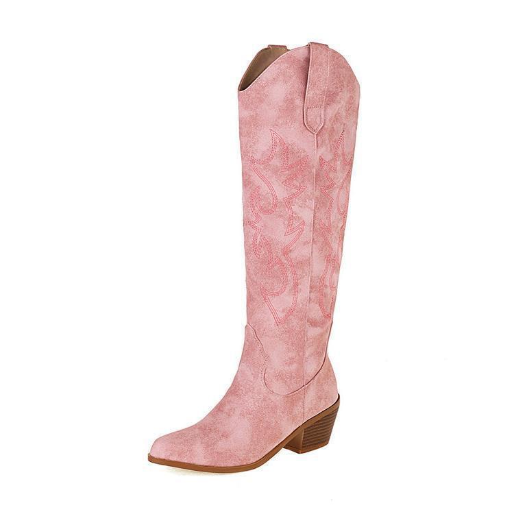 2025 Foreign Trade V-Mouth Western Cowboy Boots for Women, High-Heeled Pointed-Toe Riding Boots, Over-The-Knee Long Boots, Slimming High-Tube Foreign Trade 2025 Foreign Trade V-Mouth Western Cowboy Boots for Women, High-Heeled Pointed-Toe Riding Boots, Over-The-Knee Long Boots, Slimming High-Tube Foreign Trade