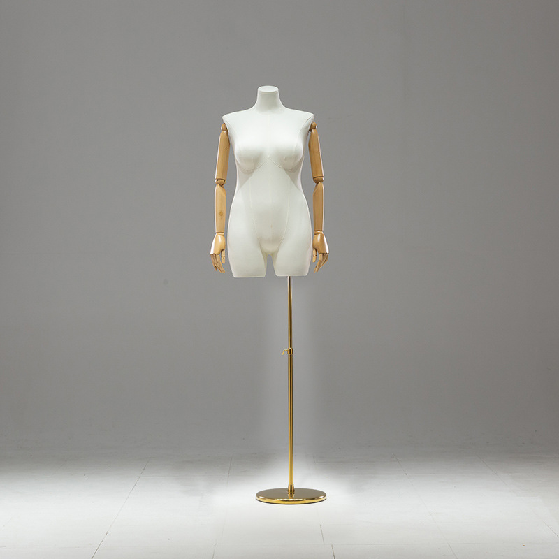 Maniquí Femenino de Talla Grande de Busto de Madera para Escaparate