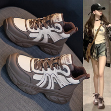加绒老爹鞋女2025秋冬新款真皮厚底运动休闲女鞋爆款轻便防滑棉鞋