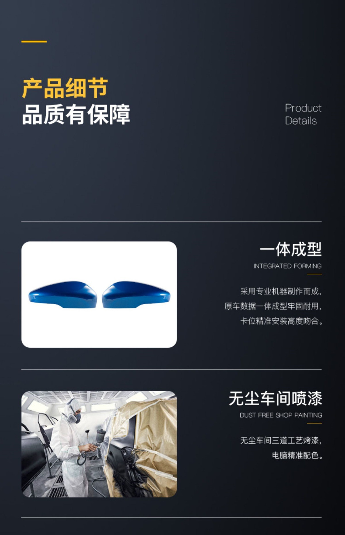 Suitable for 2019-2023 Ford Focus rearview mirror housing, reversing mirror frame, bottom shell, reflective lens, turn signal light