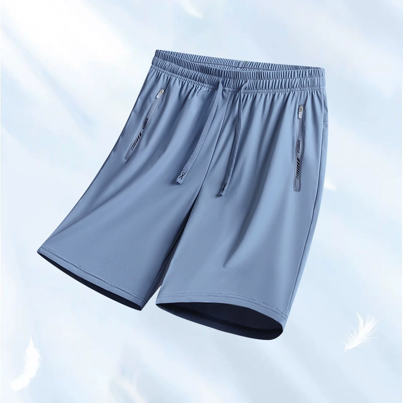 Summer silk thin sports elastic shorts, quick dry trousers for leisure, oversize, plus size