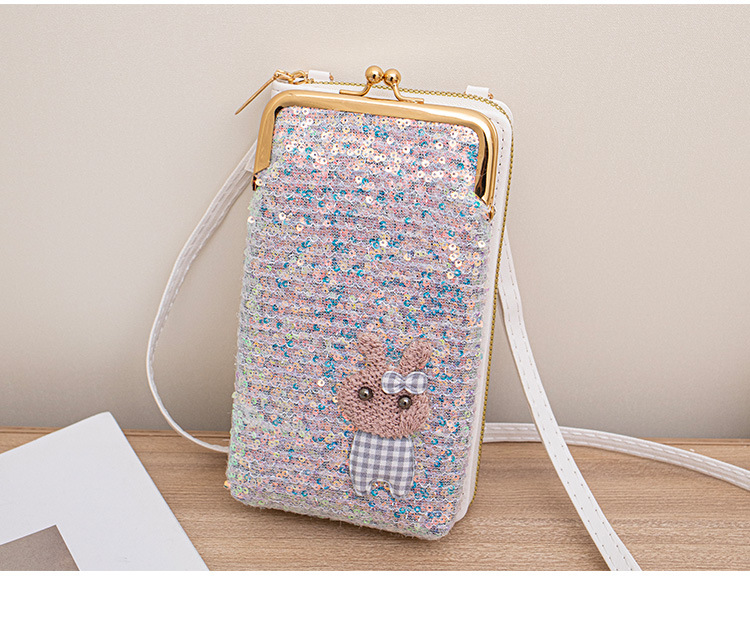 Women's Cartoon Solid Color Pu Leather Sequins Lock Clasp Wallets display picture 14