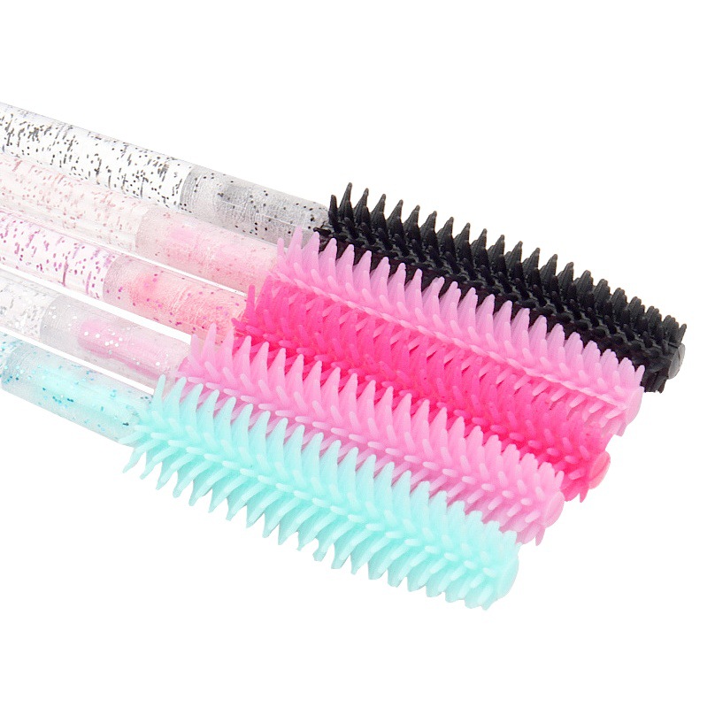 Cross-Border Exclusive Supply of Silicone Eyelash Brushes, 50 Pieces, Specialized for Eyelash Extensions, Eyelash Curling Comb, Colorful Eyelash Beauty Tools
