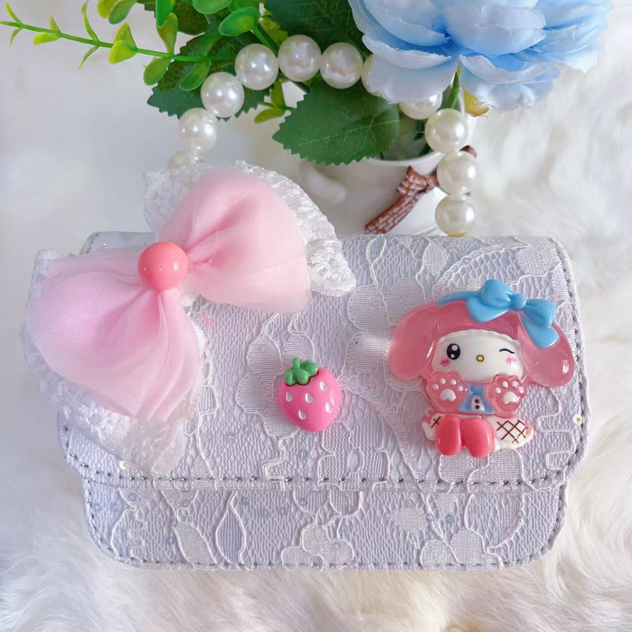 Bagos de hombro para niños primavera y verano frescos bolsos de perlas para niñas Aisha pequeña princesa bolsos de mochila de estilo extranjero