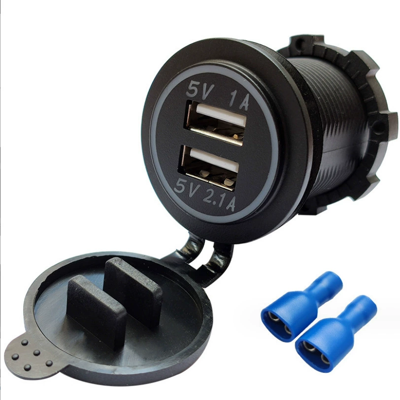 Автомобильное зарядное устройство, двойной USB, 3.1A, удобная зарядка, эстетичный дизайн, синий светодиод