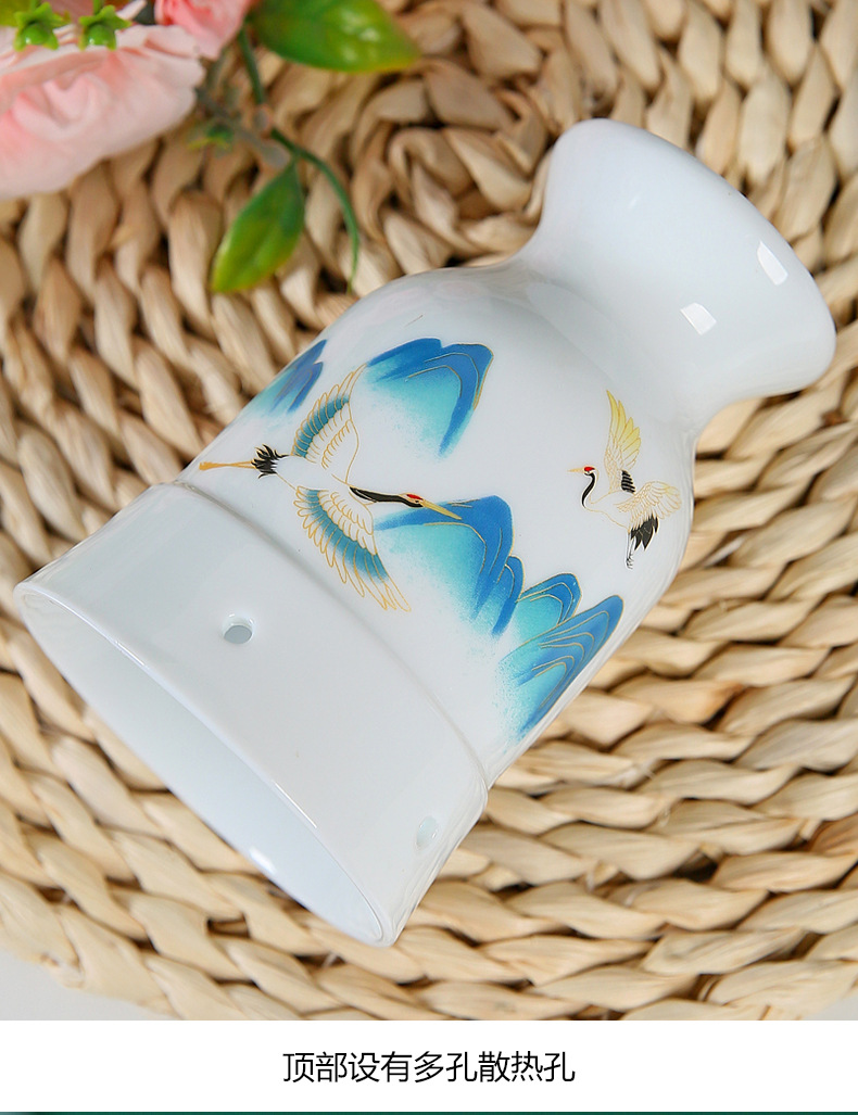 Ceramic Moxibustion Cup Wuling Jar Double Layer Heat Insulated Handheld Guasha Tool for Home Warm Therapy in use