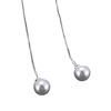 Long earrings with tassels from pearl, Korean style, simple and elegant design