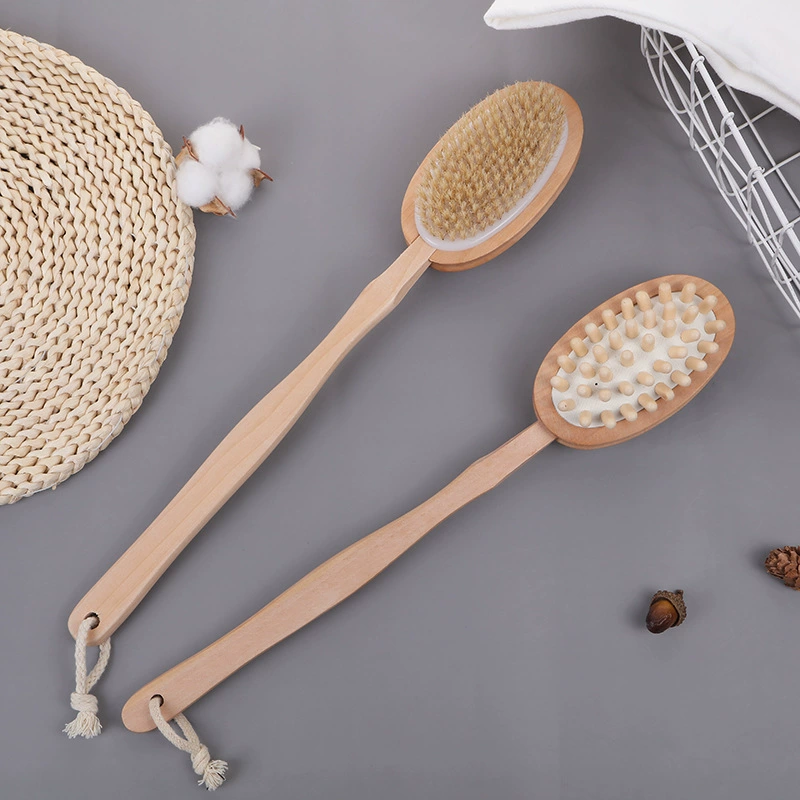 Amazon Cross-border Bristle Brush Massage, Bathing Brush Handburse Bath Brush Brush Round Bath Brush Brush Hemu Bath Brush