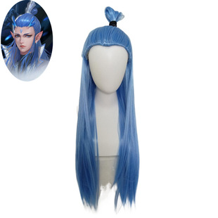 Wig New Devil Child Comes to the World Ao C Wig Blue Beauty Pointy cos Animation Wig Factory Wholesale
