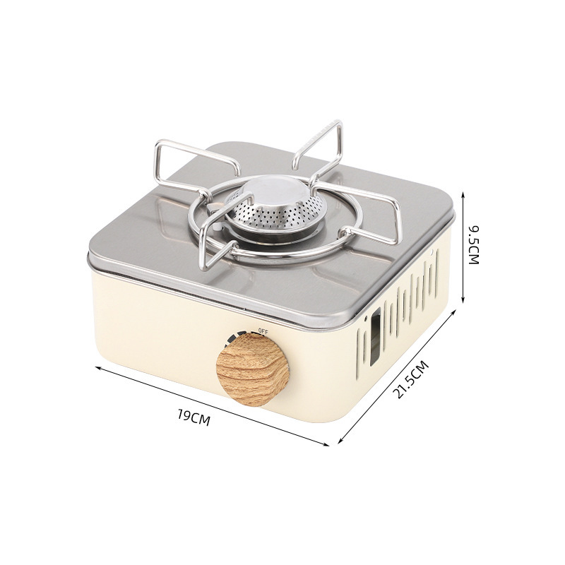 Acampar al aire libre Mini Tarjeta de almacenamiento portátil estufa de gas estufa a prueba de viento estufa de picnic olla caliente estufa