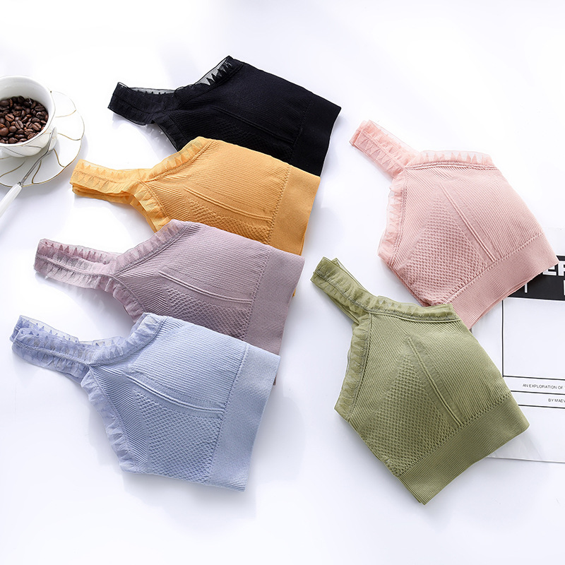 Correa trasera de belleza de encaje chaleco de pecho grande envuelto en U almohadilla de pecho de mujer anti-exposición colección de senos sujetador superior de tubo de niña