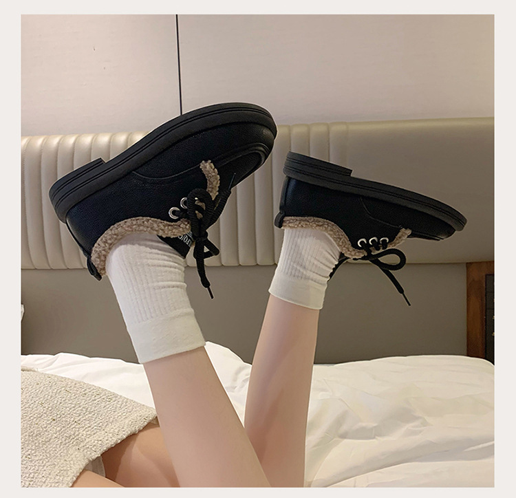 Kleine Lederschuhe im britischen Stil, trendige Winternische für Mädchen, Isolierung aus Baumwollplüsch mit niedrigem Absatz, Außenschuhe mit weicher_voghion.com