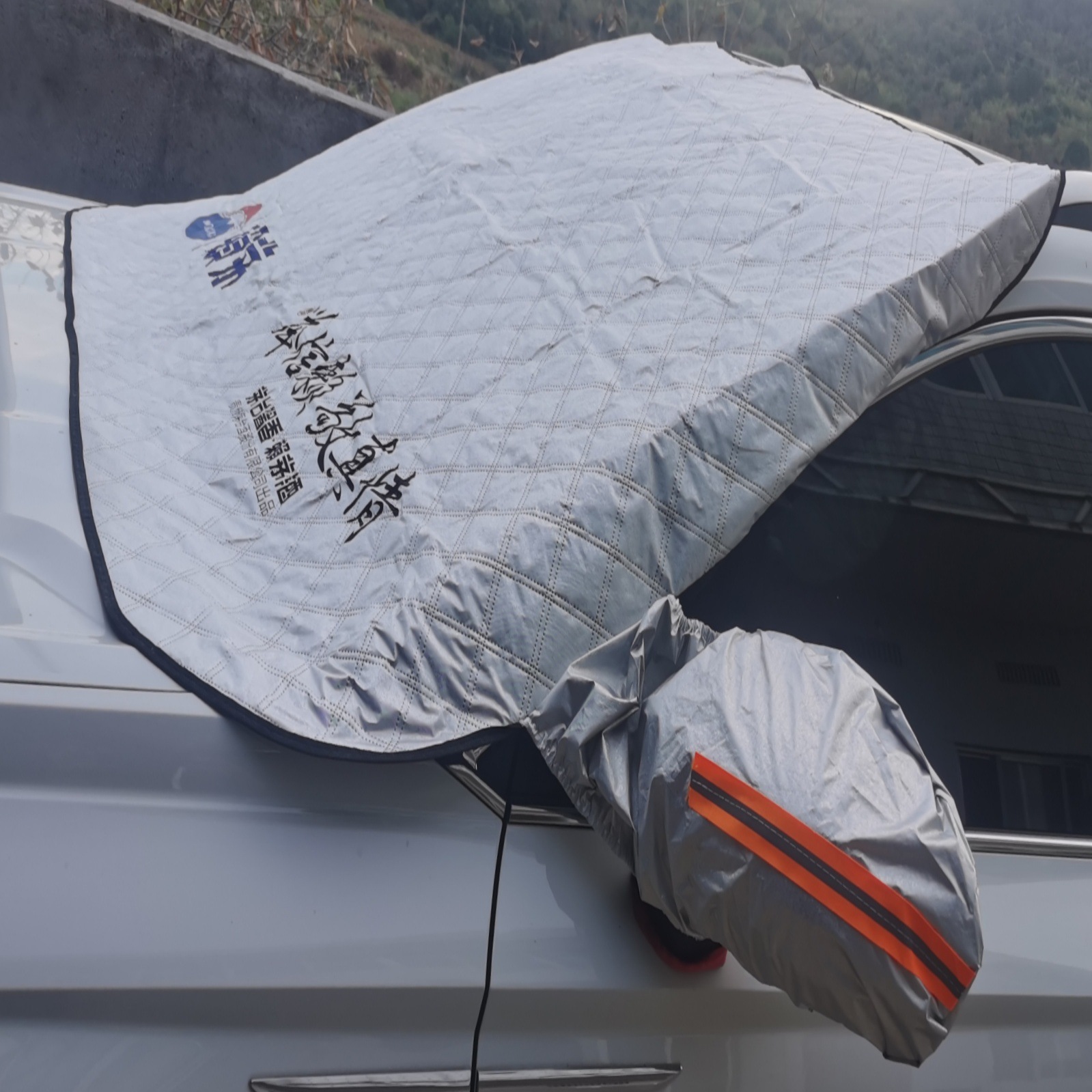 cubierta de espejo de tira reflectante delantera para nieve de automóvil, cubierta de espejo de tira reflectante para nieve gruesa, protector solar para invierno, protector de nieve para parabrisas delantero