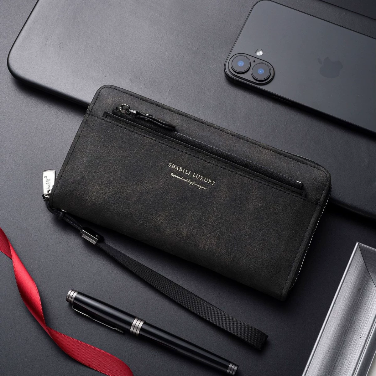 2025 Новый мужской длинный кошелек с внешним держателем для карт, мужская сумка из мягкой кожи на молнии, молодежная модная сумка-клатч, сумка для мобильного телефона