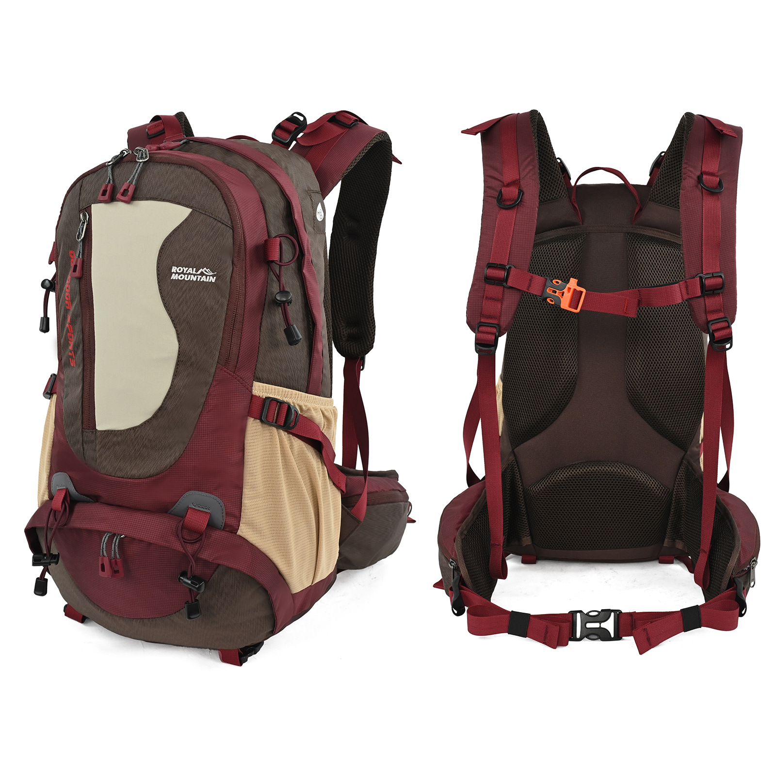 Royalmountain Outdoor Mountaineering Backpack for Men and Women, Multifunctional Dry and Wet Separation Backpack, Camping Travel Bag