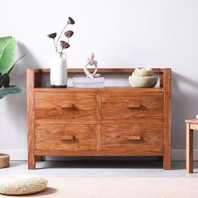 新中式老榆木餐边柜小户型靠墙客厅茶水柜实木烧水柜茶水边柜