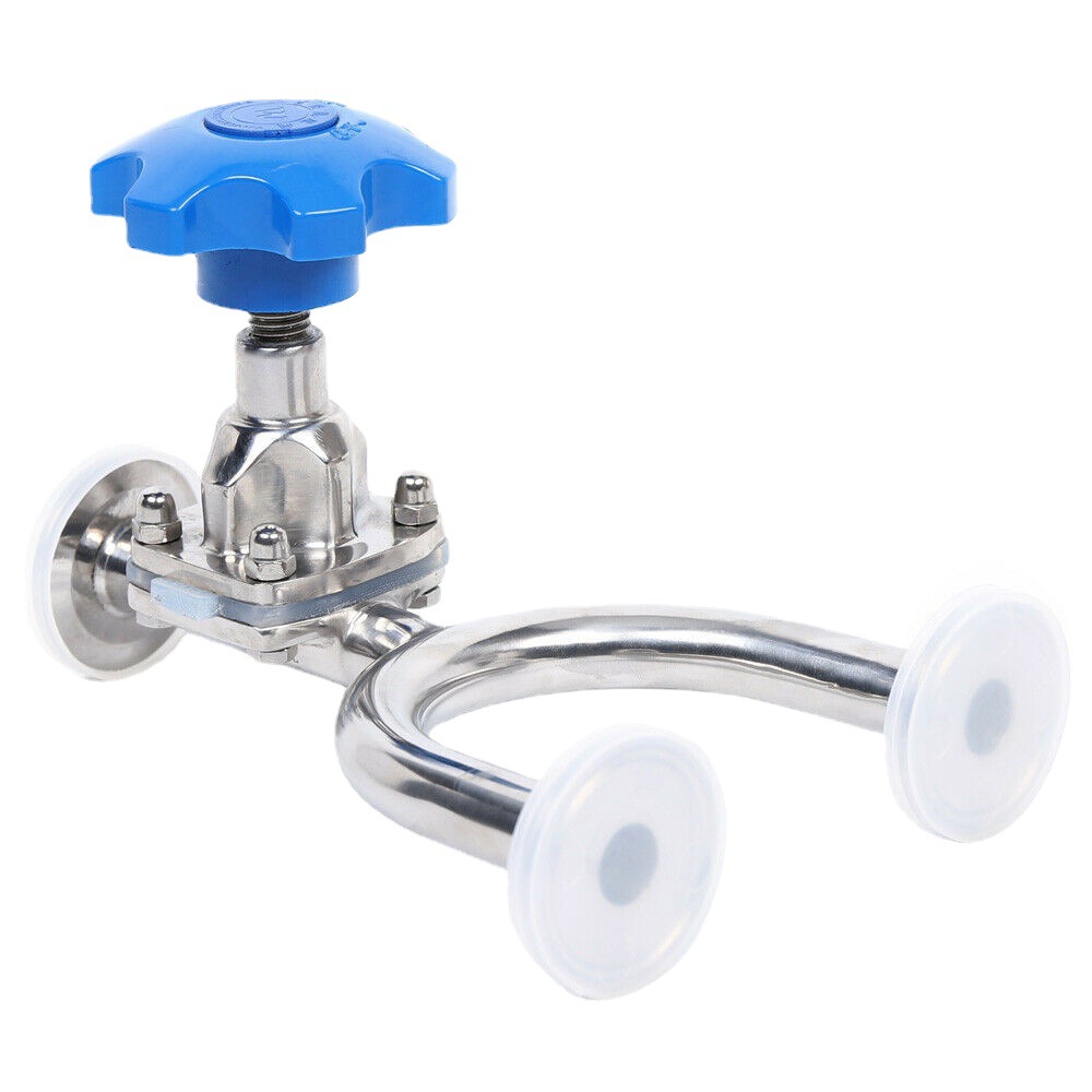 不锈钢U型快装三通隔膜阀 卫生级316L材质快装或焊接连接方式