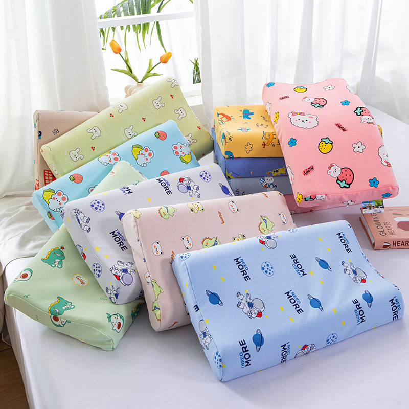 Wenzhou High Content Latex Pillow Core Combed Cotton Kidsren's Pillow Cartoon Kindergarten Middle Kidsren Students Side Sleeping