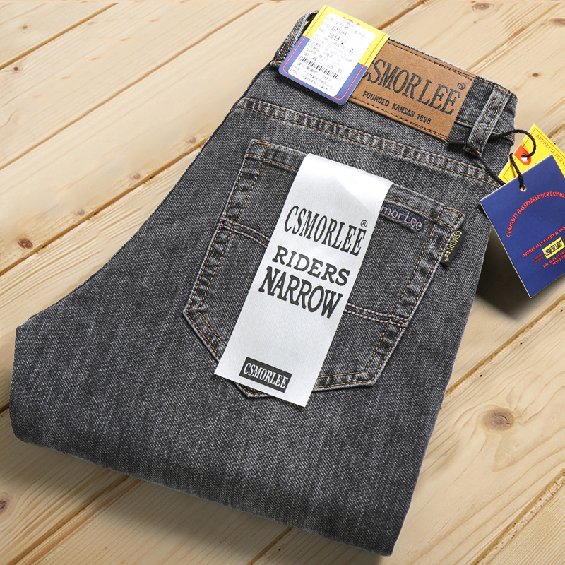 Europäische Jeans für Frühling und Herbst, schwarze Slim Fit-Jeans, nostalgische, gerade geschnittene Mode, trendige Herren-Jeans_voghion.com