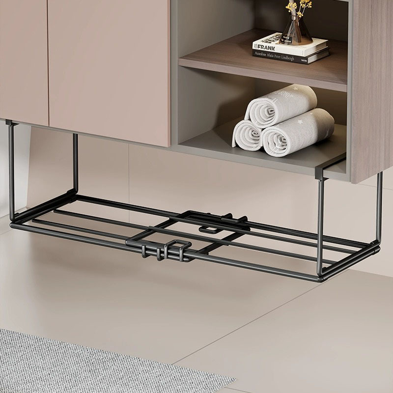 Hole-free hanging retractable washbasin rack iron bathroom storage…