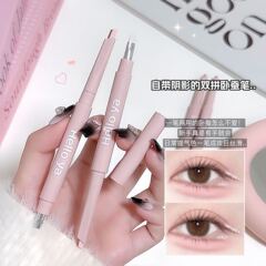 彩妆Hello ya双色卧蚕笔女阴影提亮勾勒眼帘下至立体妈生感眼影棒