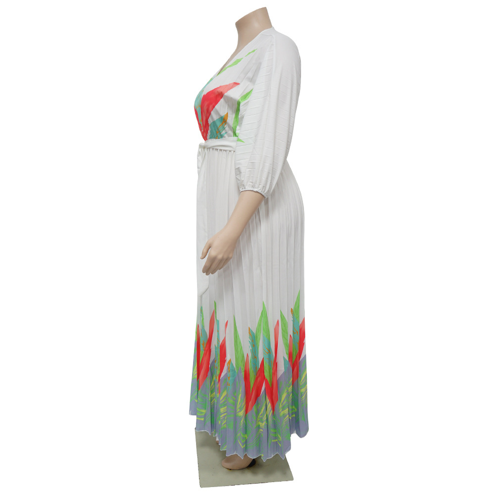 476g Weight Maxi Long Dress Dress Length Type Long Sleeve Sleeve Length Regular Dress Dresses Type Regular Sleeve Sleeve Type Woven, Spandex, Polyester Fabric Type High Waist Waist Line Daily Occasion V Neck Neckline Regular Fit Fit Type Printing Pattern Spring, Autumn Season Printing Design Elegant Style Wholesale Elegant Printing Printing Daily V Neck Long Sleeve Regular Dress 3