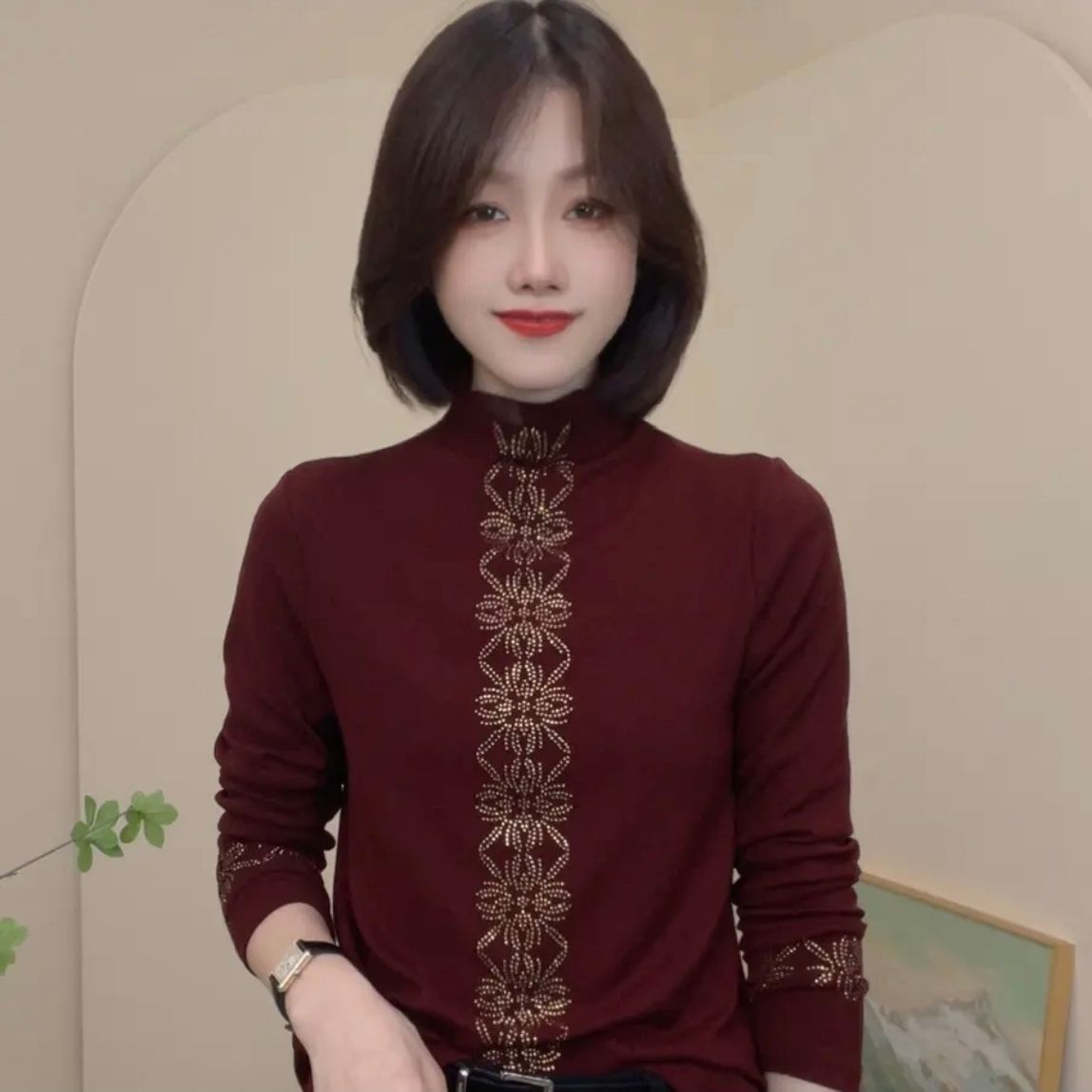 This German-Made, Warm, Stylish, And Youthful Half-High-Neck Long-Sleeved Top Is Perfect For Women's Autumn/Winter Fashi_ecoleips.com
