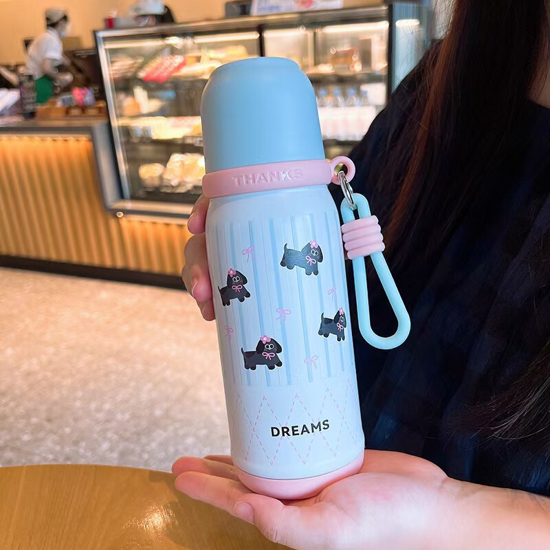 新型高颜値316ステンレス児童水筒女子高颜値子弾頭携帯コップ三杯|undefined