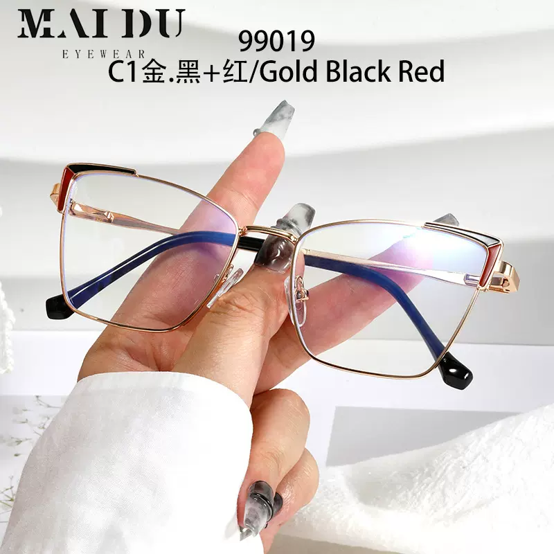 小红书新款光学眼镜金属复古女时尚平光眼镜可配度数近视镜 99019