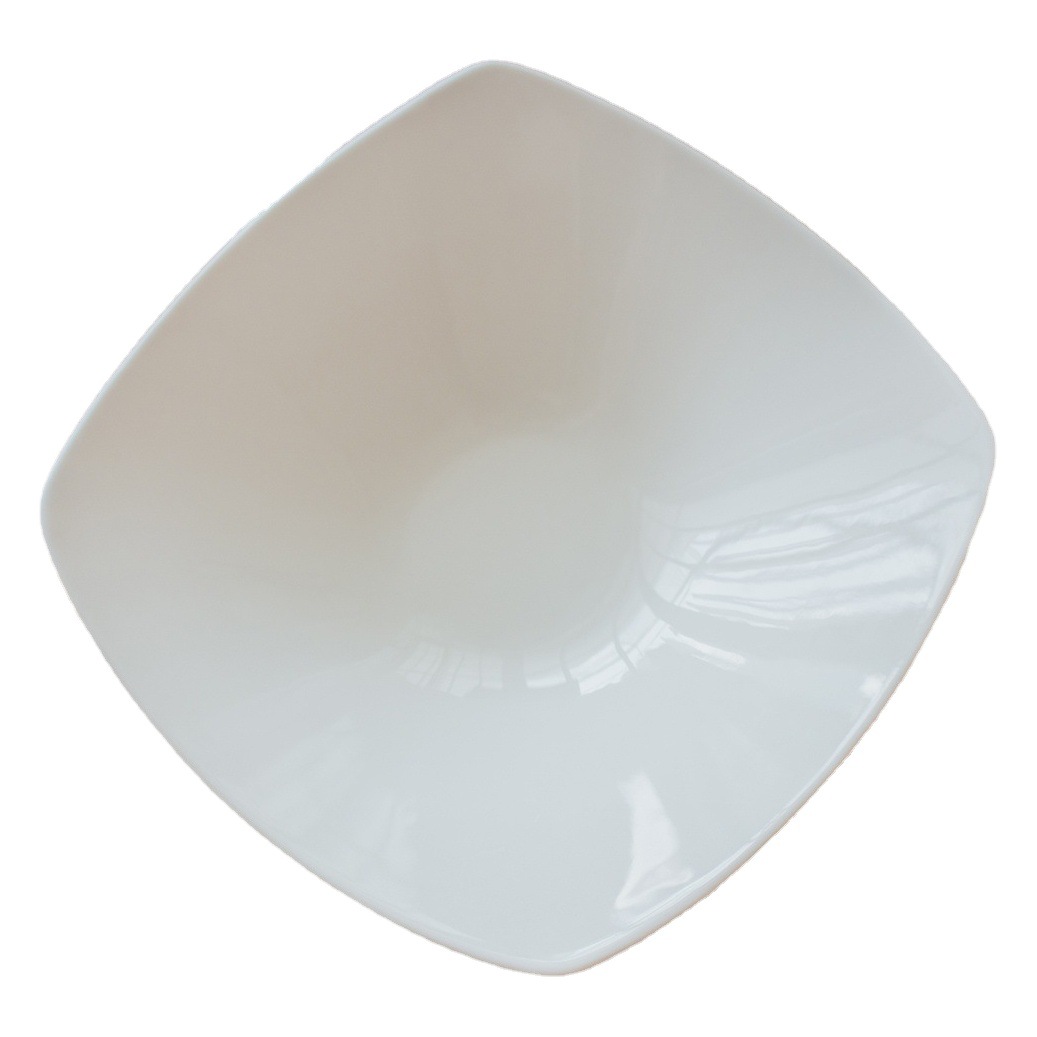 Plato vajilla de porcelana Jingdezhen blanco cuadrado plato de sopa de cerámica hogar creativo plato traje