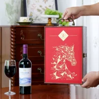Кожаная коробка для красного вина Hongxin, двойная универсальная коробка для вина, коробка для красного вина, кожаная упаковочная коробка, сумка для вина, подарочная коробка